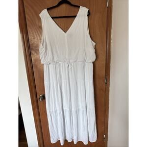 Nina Leonard Women's Sleeveless 3XL Plus Dress White Lightweight